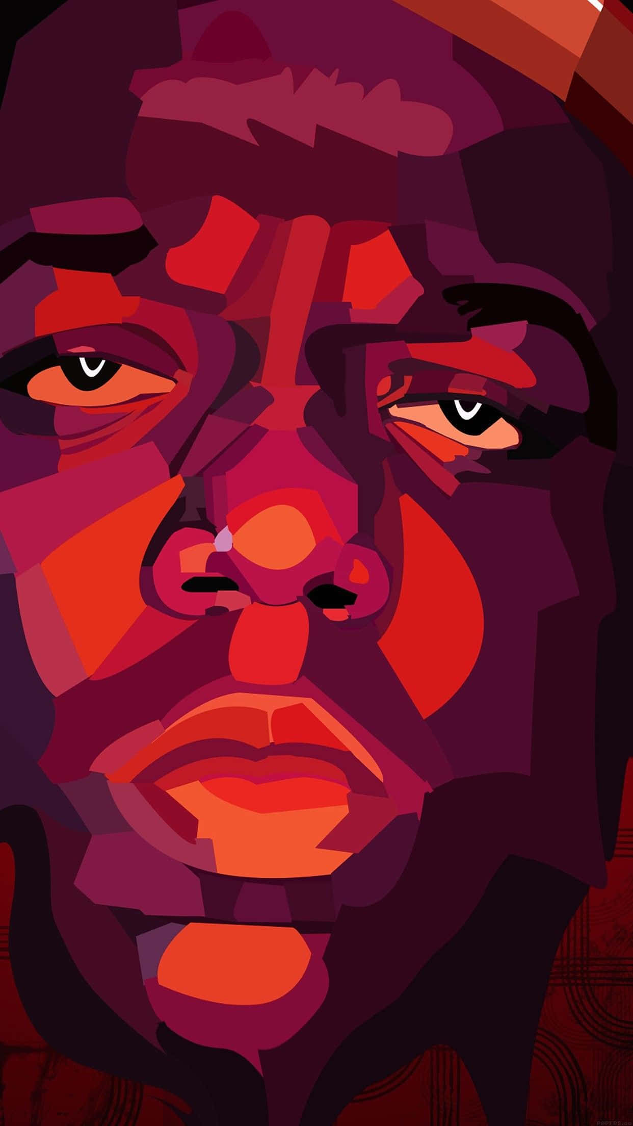 cartoon rapper, big face, bold reds purples and oranges, Full HD Phone Wallpaper