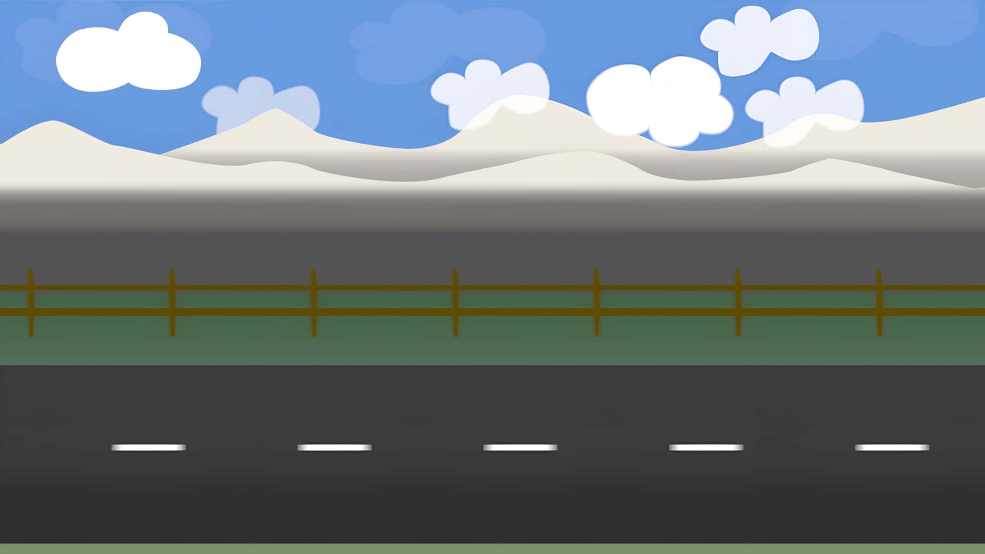 Cartoon Road, mountains, snow-capped mountains, Full HD Desktop Wallpaper
