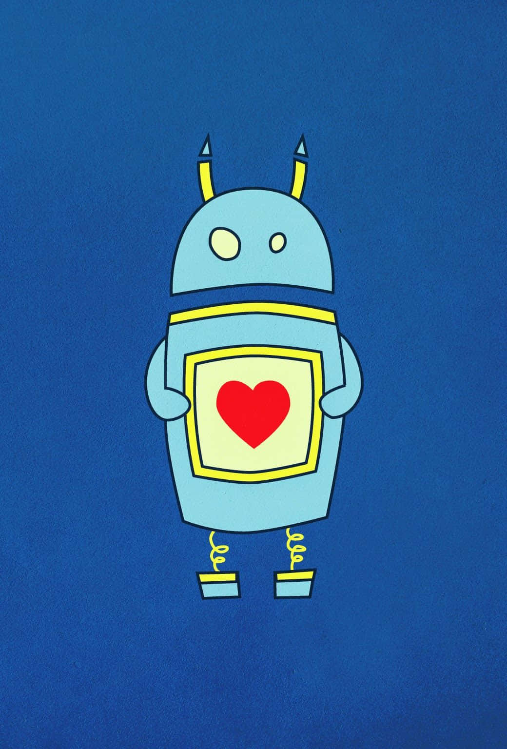 Cartoon Robot, light blue, yellow accents, HD Phone Wallpaper