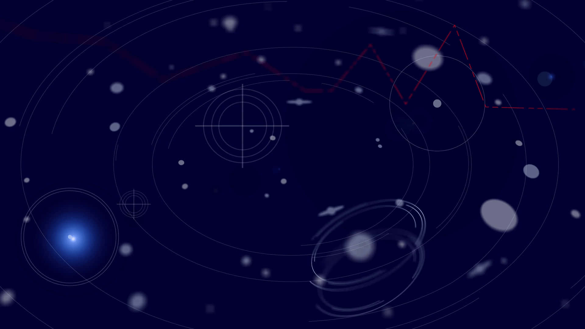 Cartoon Space, deep blue, glowing orbs, Full HD Desktop Wallpaper