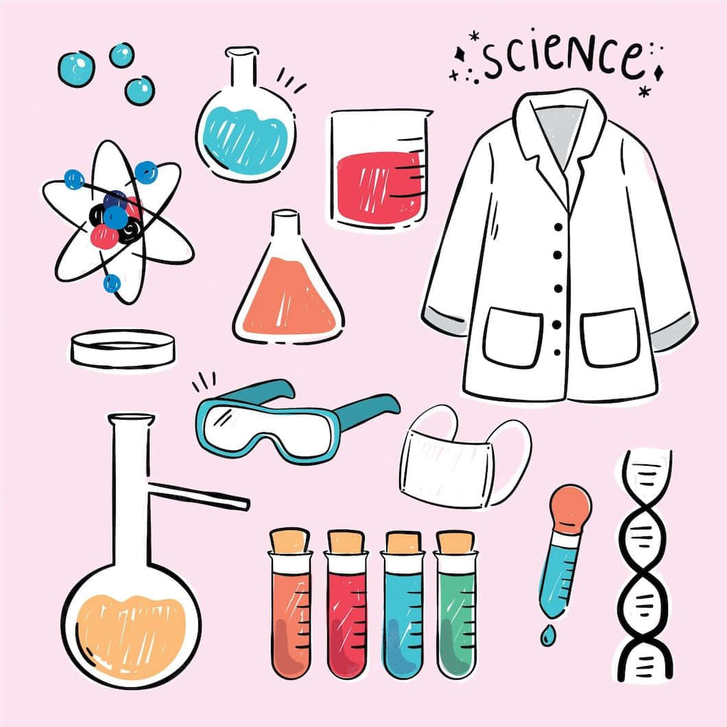 Cartoon Science, 1060 x 1060, beakers, SD Desktop Wallpaper