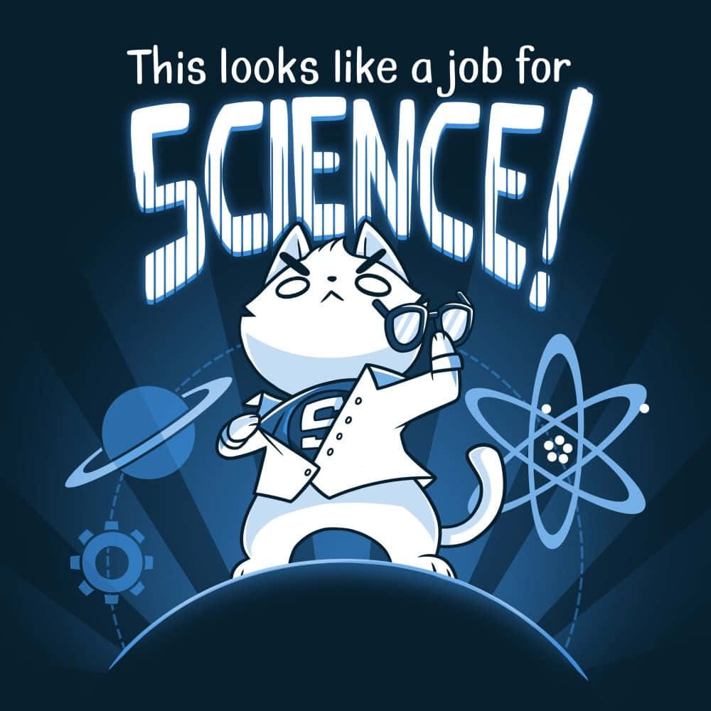 Cartoon Science, cartoon cat, lab coat, SD Desktop Wallpaper