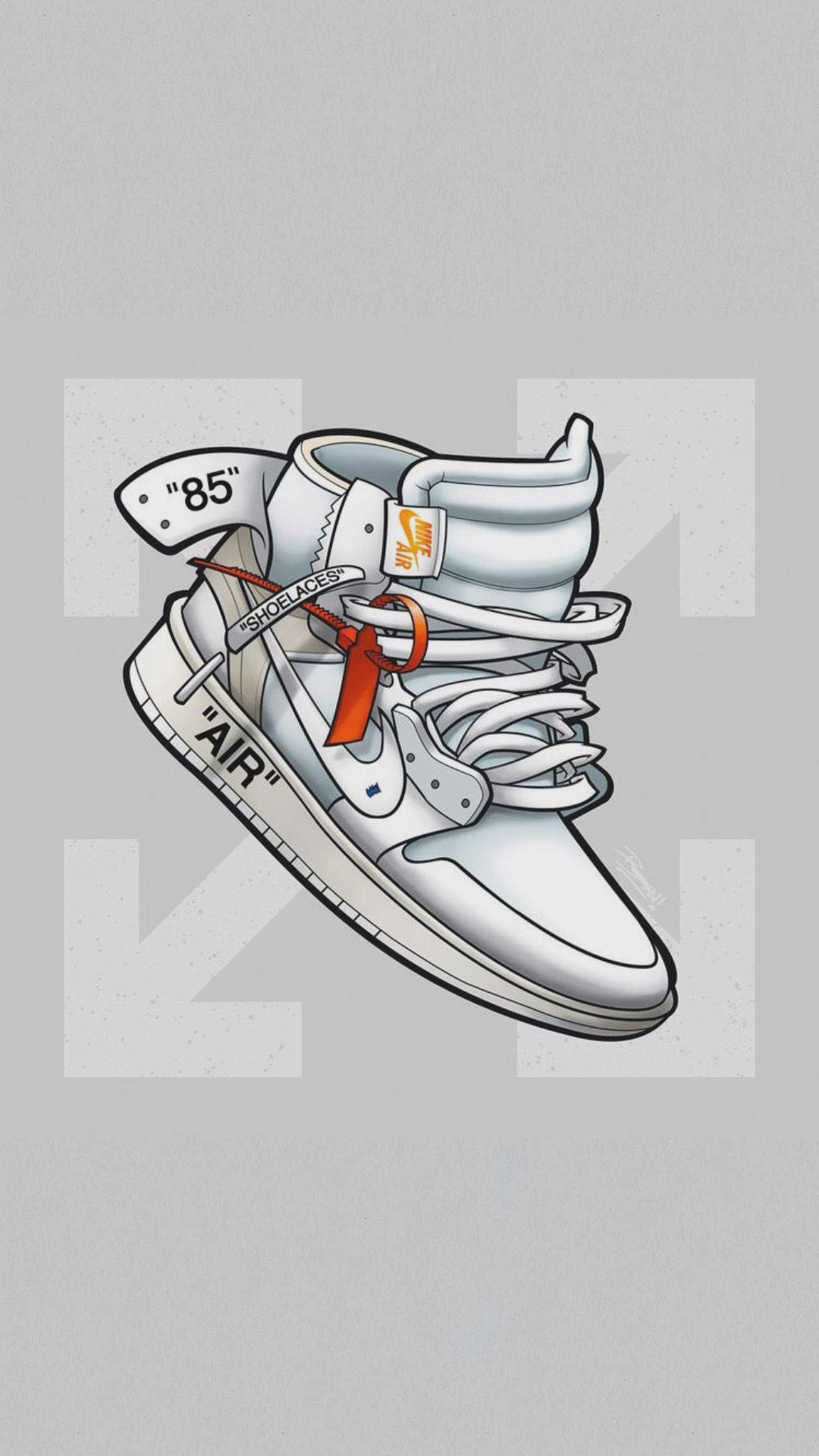 white high-top sneaker, red laces, 85 tag, Full HD Phone Wallpaper