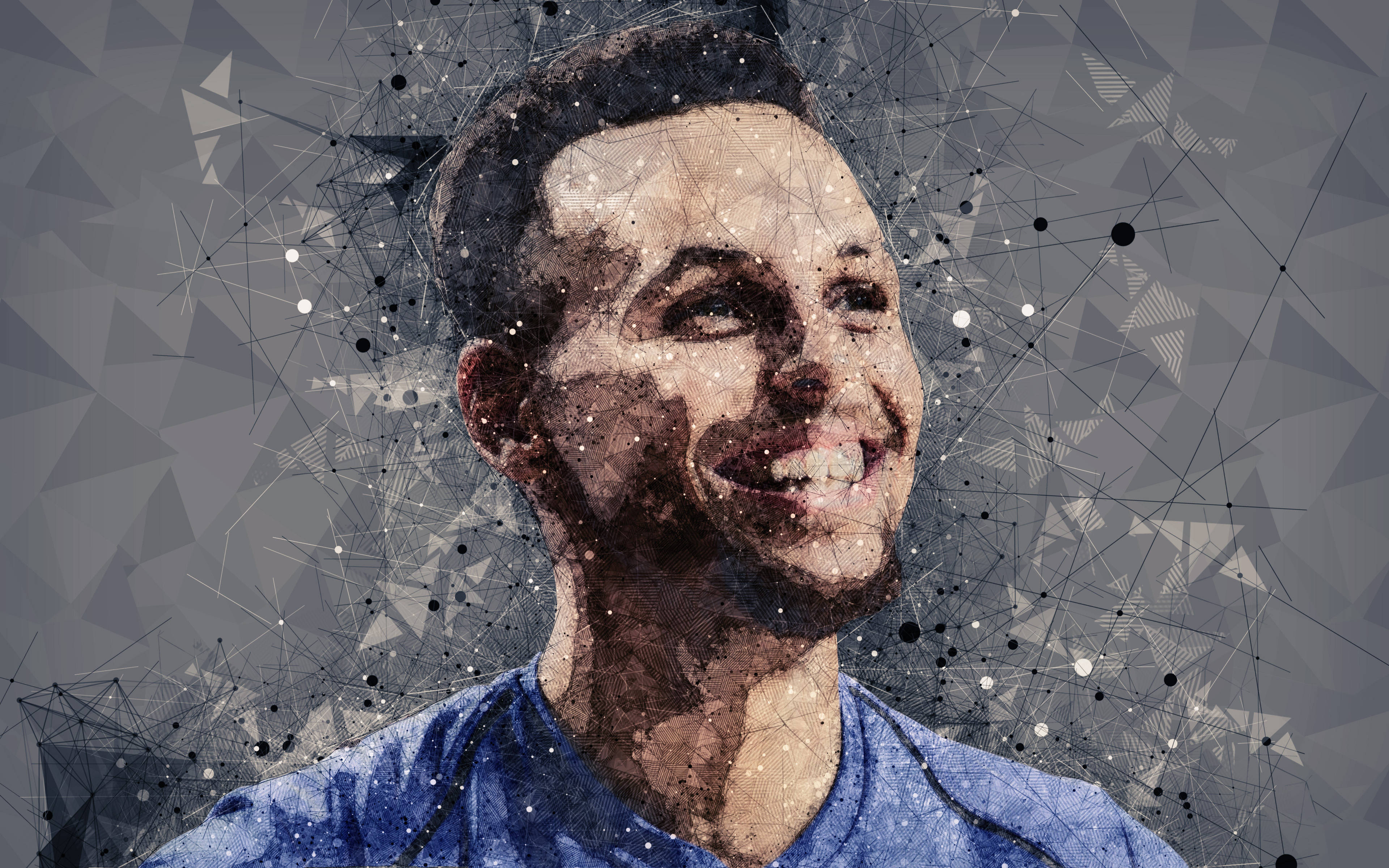 Cartoon Stephen Curry, Dream Big, blue shirt, 4K Desktop Wallpaper