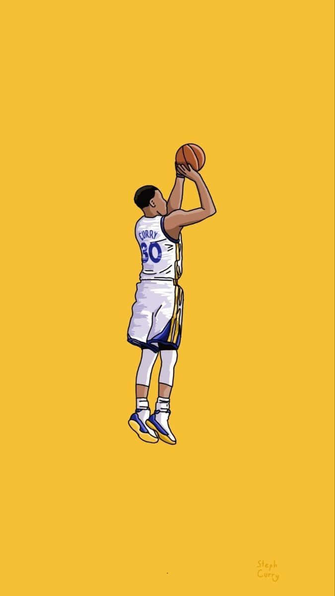 Stephen Curry, basketball player, mid-shot, SD Phone Wallpaper