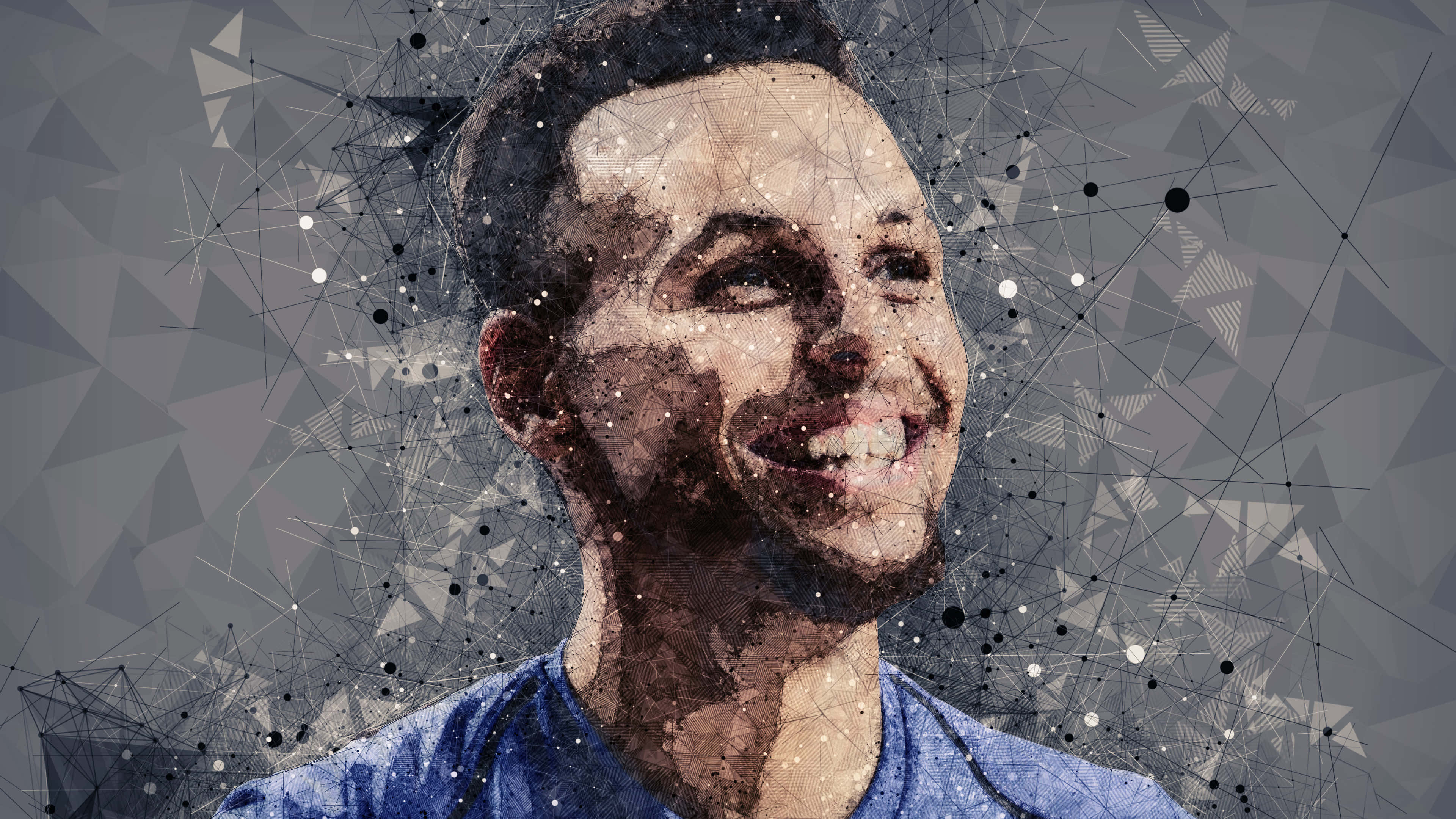 Stephen Curry, 4K, geometric abstract background, 4K Desktop Wallpaper
