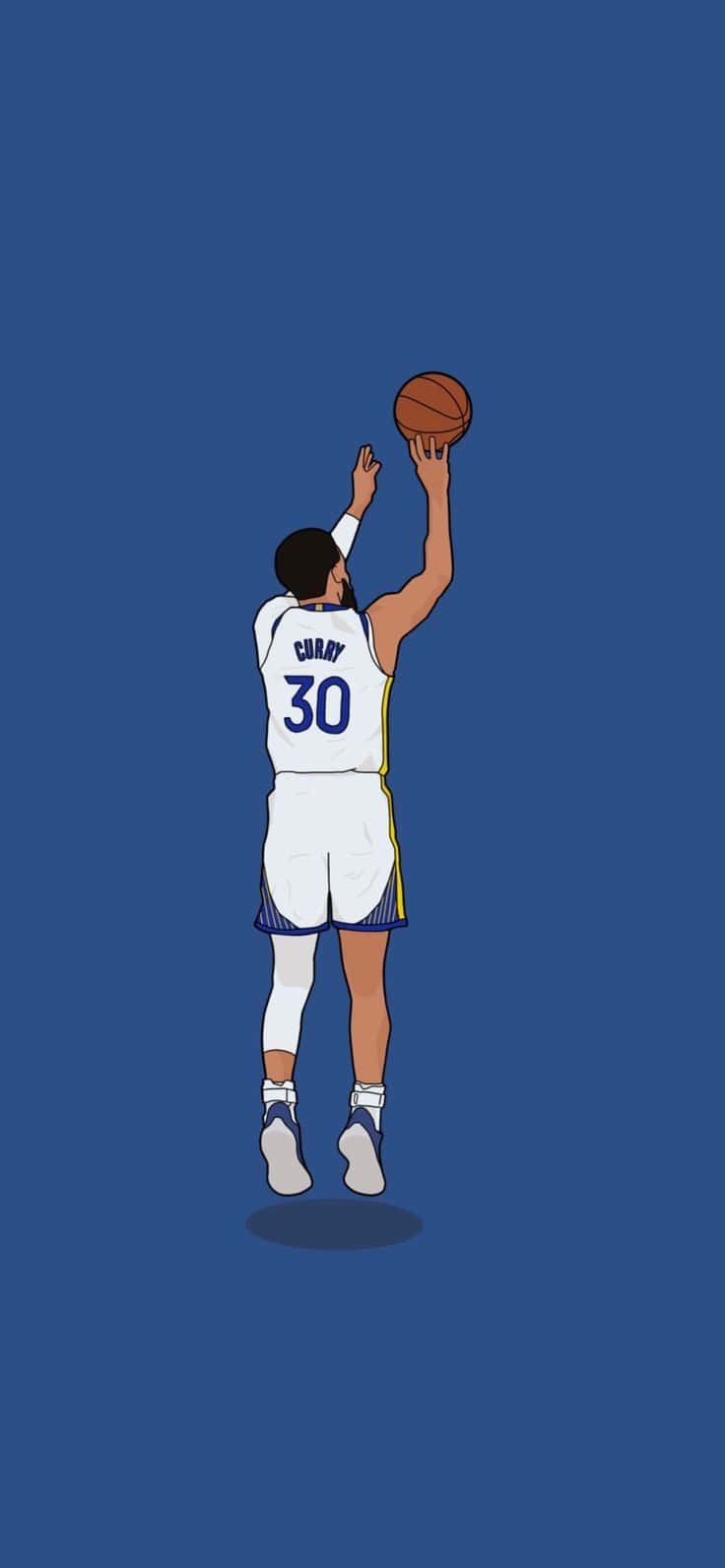 Cartoon Stephen Curry, number 30, white jersey, HD Phone Wallpaper