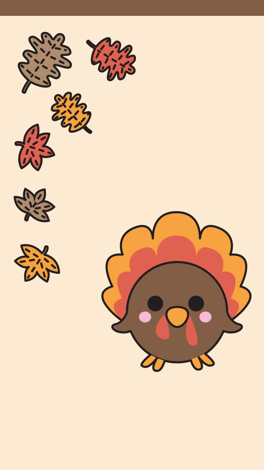 Cartoon Thanksgiving, colorful fan tail, autumn leaves, HD Phone Wallpaper