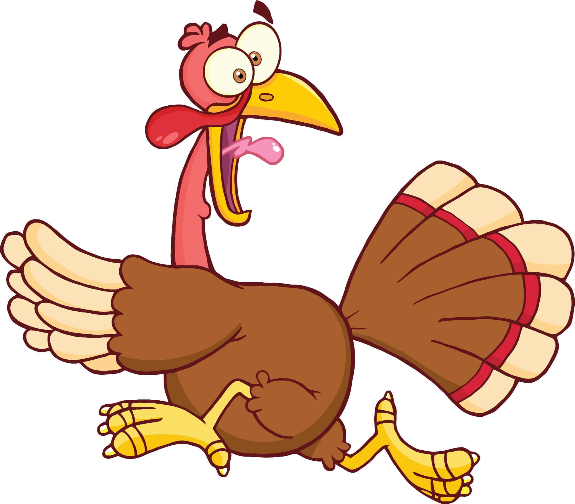 Cartoon Thanksgiving, turkey, wide eyes, Full HD Desktop Wallpaper