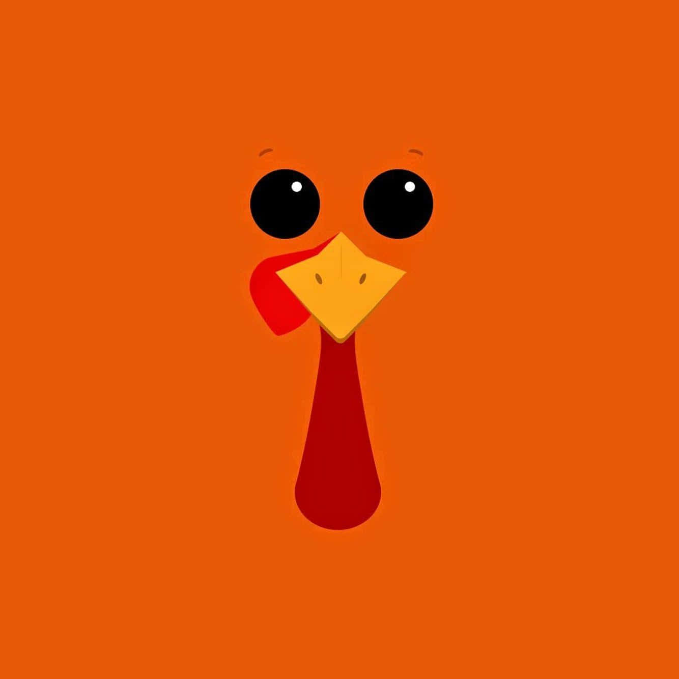 Cartoon Thanksgiving, orange turkey, big black eyes, HD Desktop Wallpaper