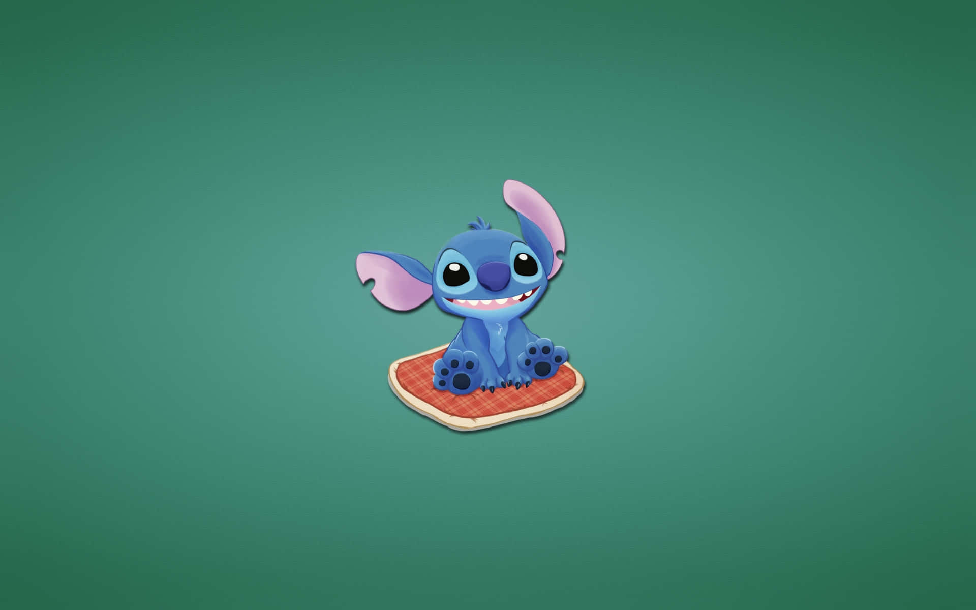 Thanksgiving Stitchon Platter, blue cartoon alien, pink ears, Full HD Desktop Wallpaper