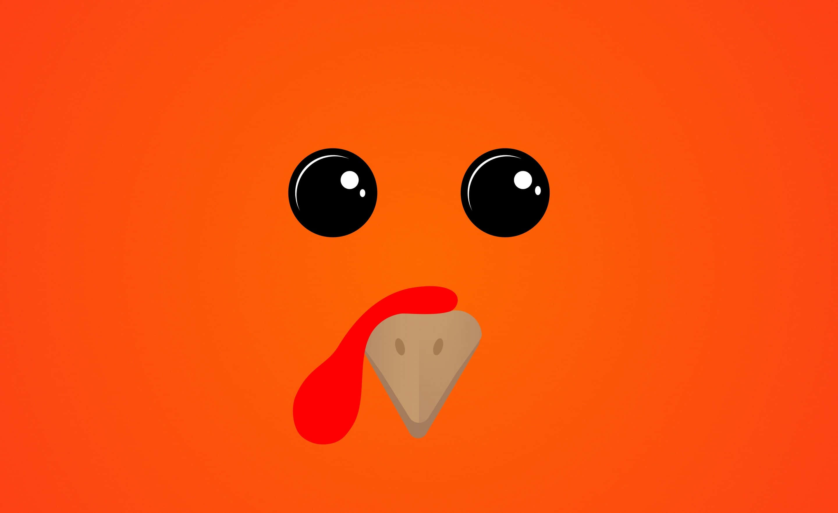 cartoon turkey face, big black eyes, red wattle, 2K Desktop Wallpaper
