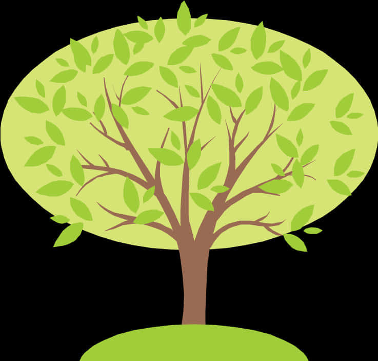 cartoon style, vibrant tree, brown branches, SD Desktop Wallpaper