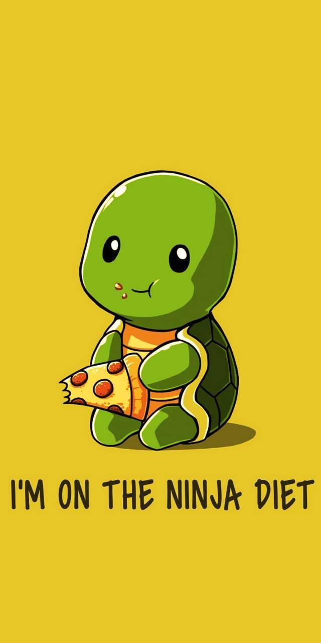 cartoon turtle, green, pizza, HD Phone Wallpaper