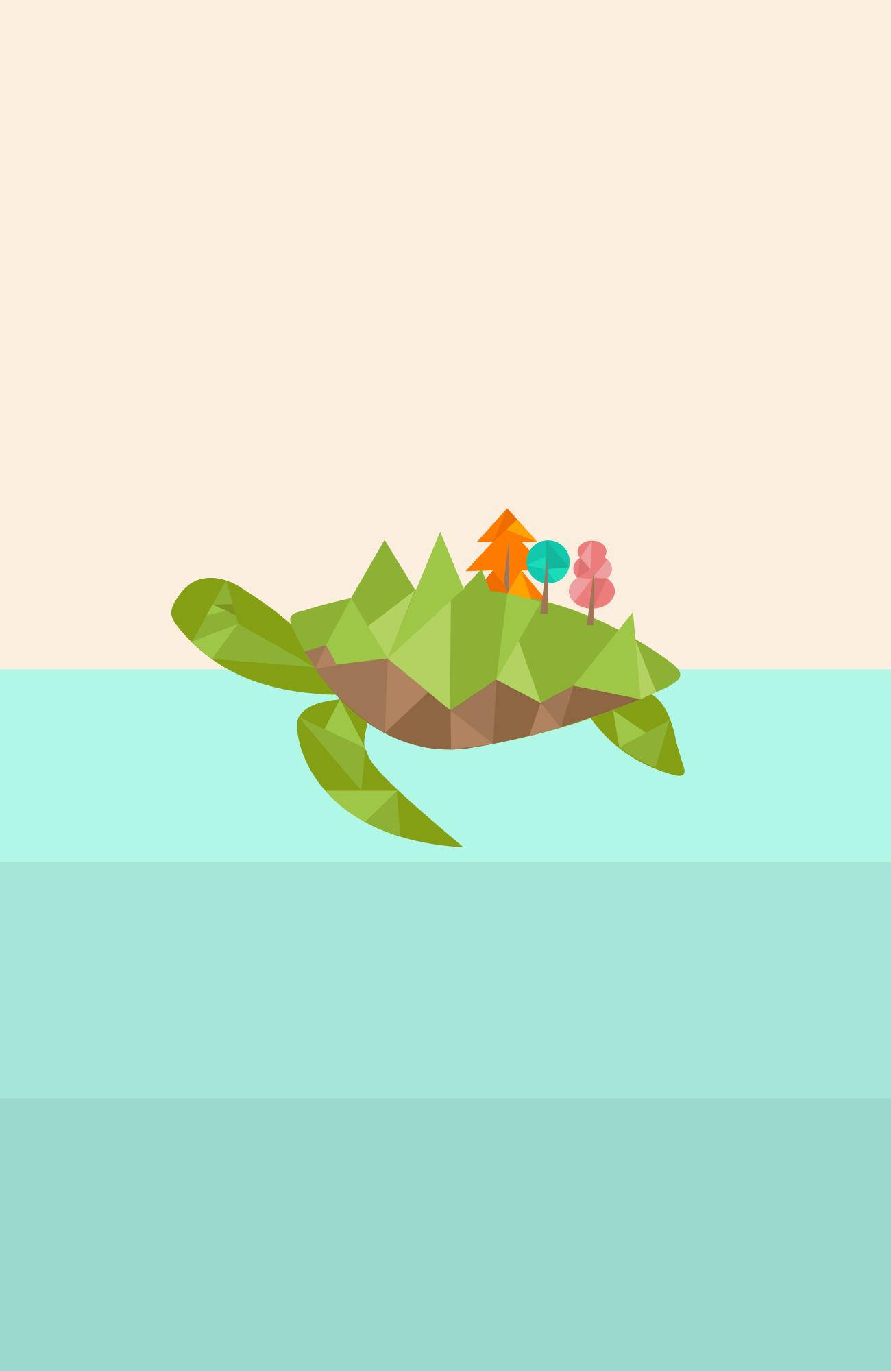 Cartoon Turtle, green turtle, tiny forest, Full HD Phone Wallpaper