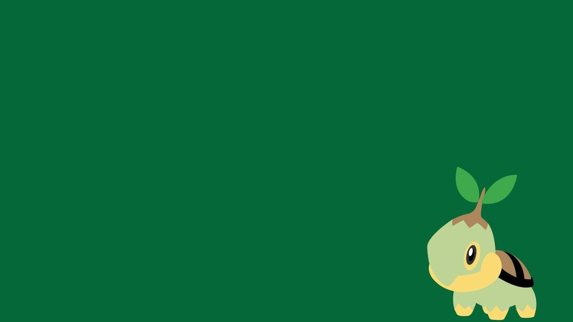 cartoon turtle, leafy sprout, dark green background, Full HD Desktop Wallpaper