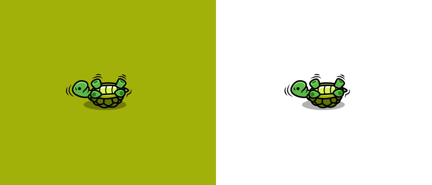 cartoon turtle, green shell, yellow stripes, HD Desktop Wallpaper