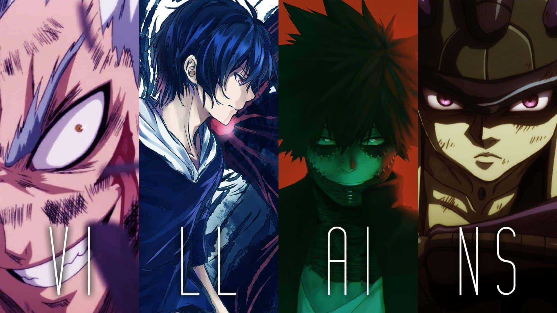 Cartoon Villains, anime villains, dramatic expressions, Full HD Desktop Wallpaper