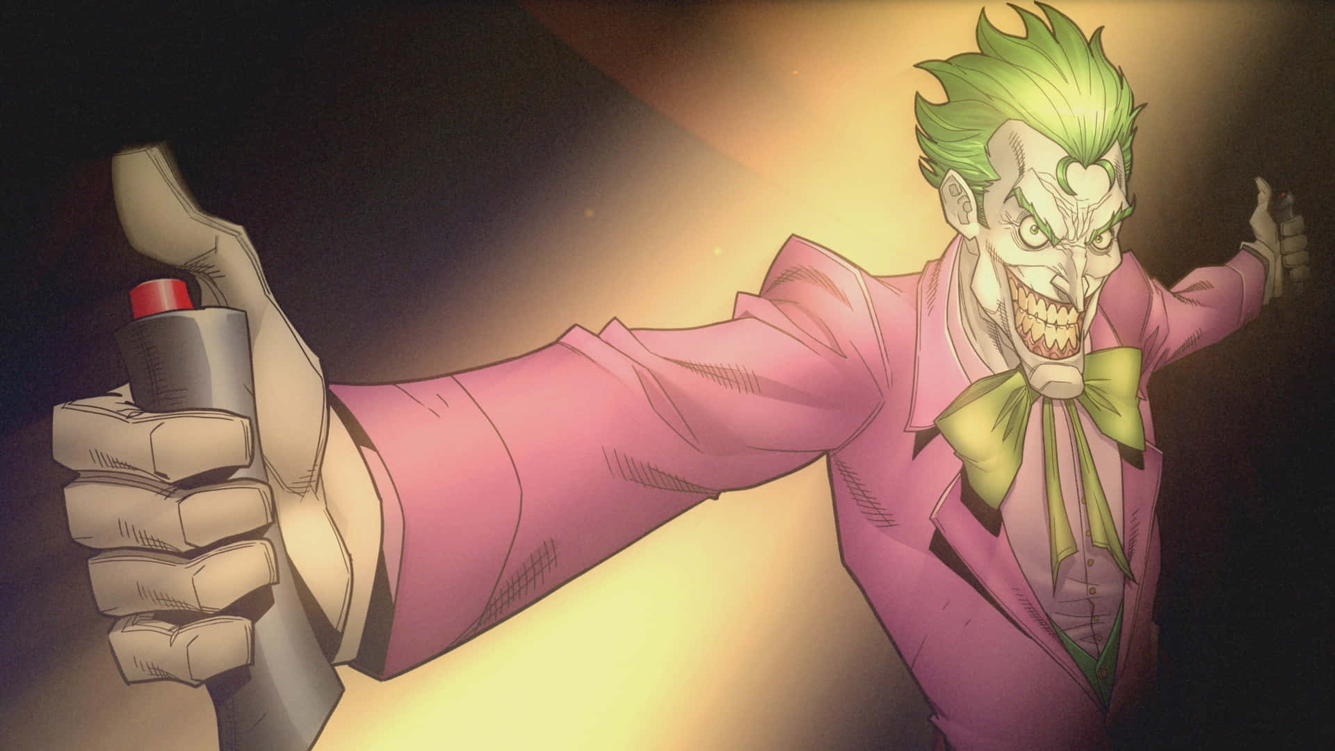 anime Joker, pink suit, green bowtie, Full HD Desktop Wallpaper