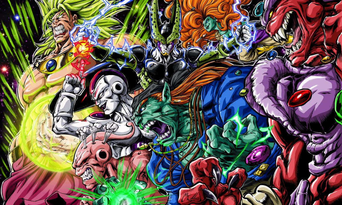Cartoon Villains, anime battle scene, muscular fighters, SD Desktop Wallpaper