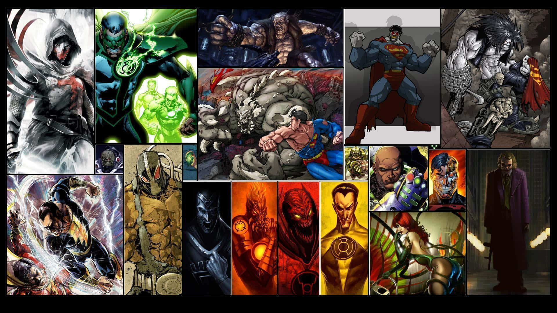 Cartoon Villains, comic book superheroes, vivid colors, Full HD Desktop Wallpaper