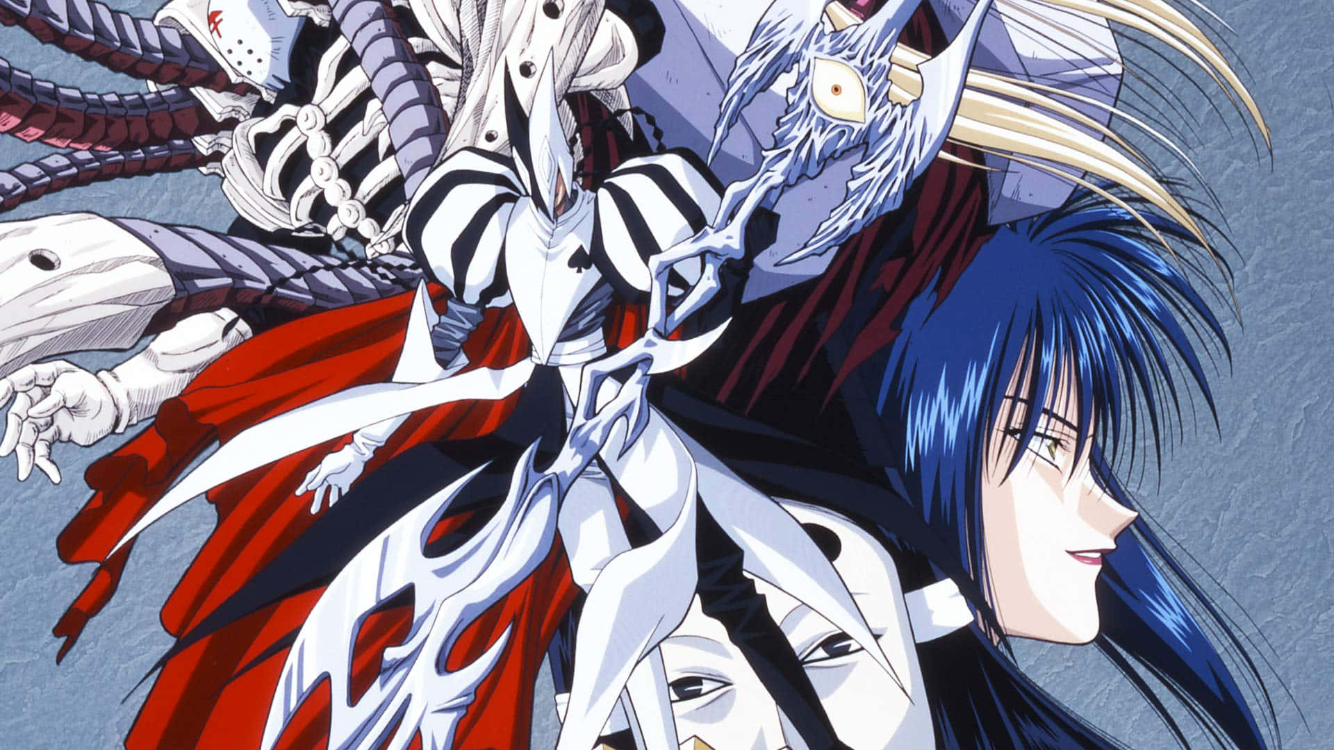 Cartoon Villains, blue-haired character, skeletal figure, Full HD Desktop Wallpaper