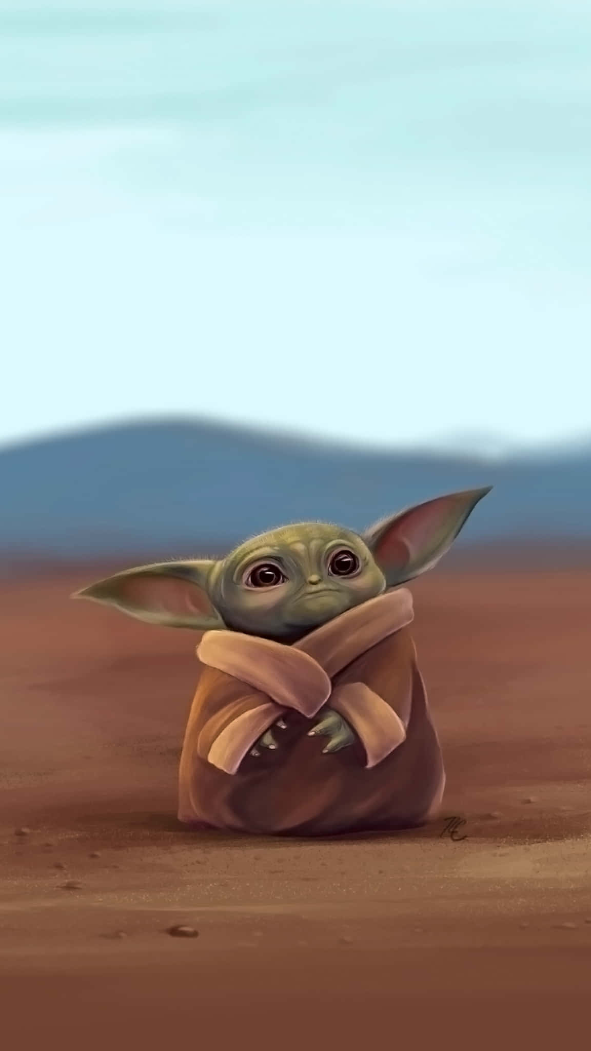 Cartoon Yoda, green alien, large ears, Full HD Phone Wallpaper