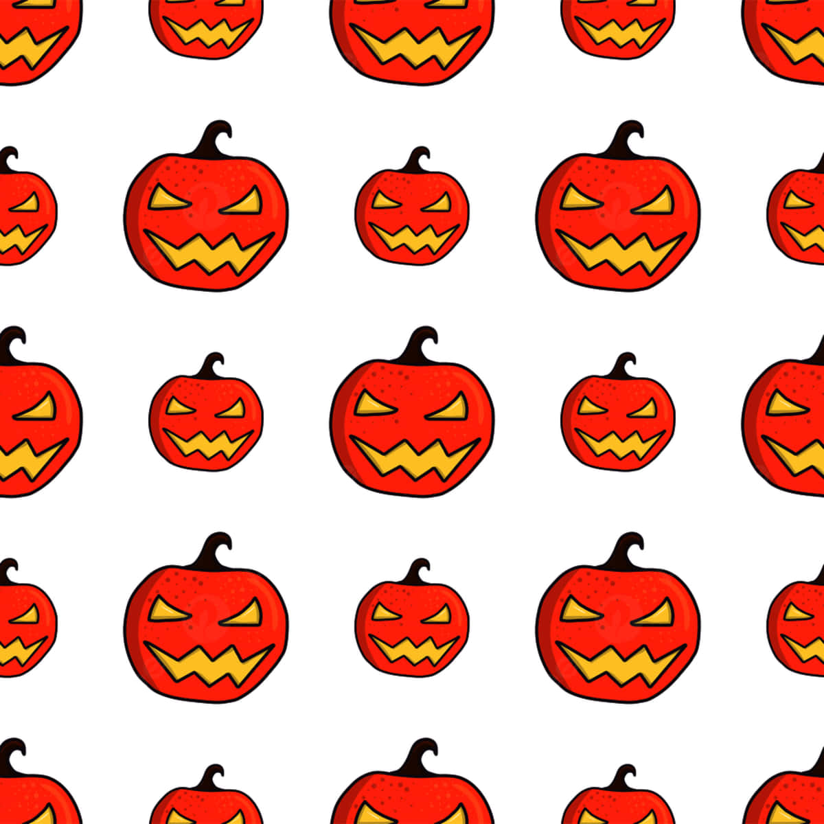 carved pumpkins pattern, cartoon jack-o'-lanterns, jagged yellow smiles, SD Desktop Wallpaper