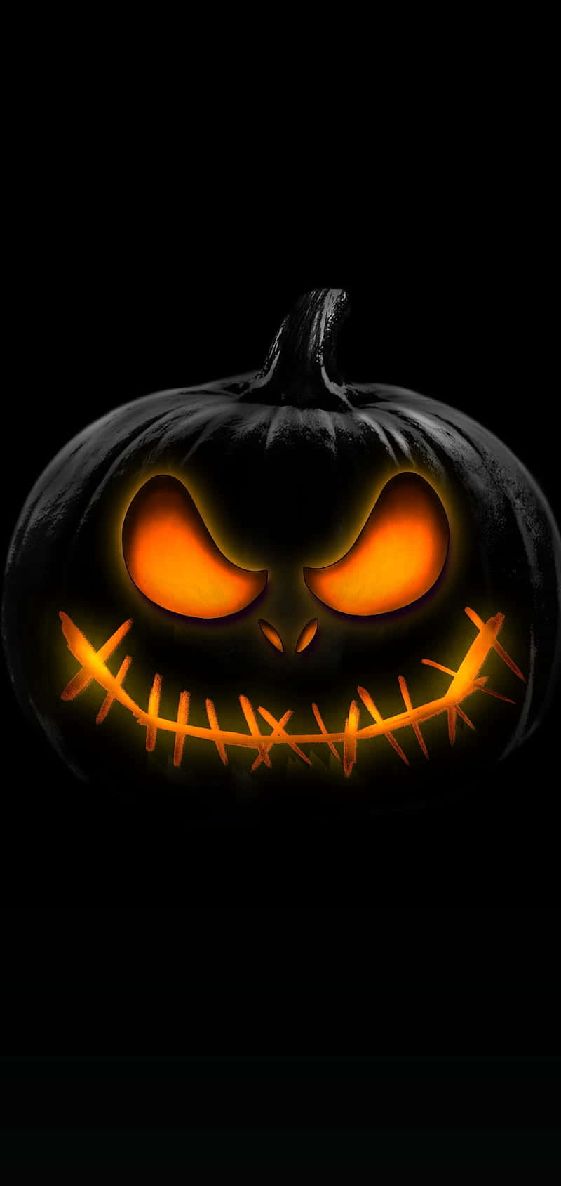 Carved Pumpkin, dark evil smile, glowing orange eyes, HD Phone Wallpaper