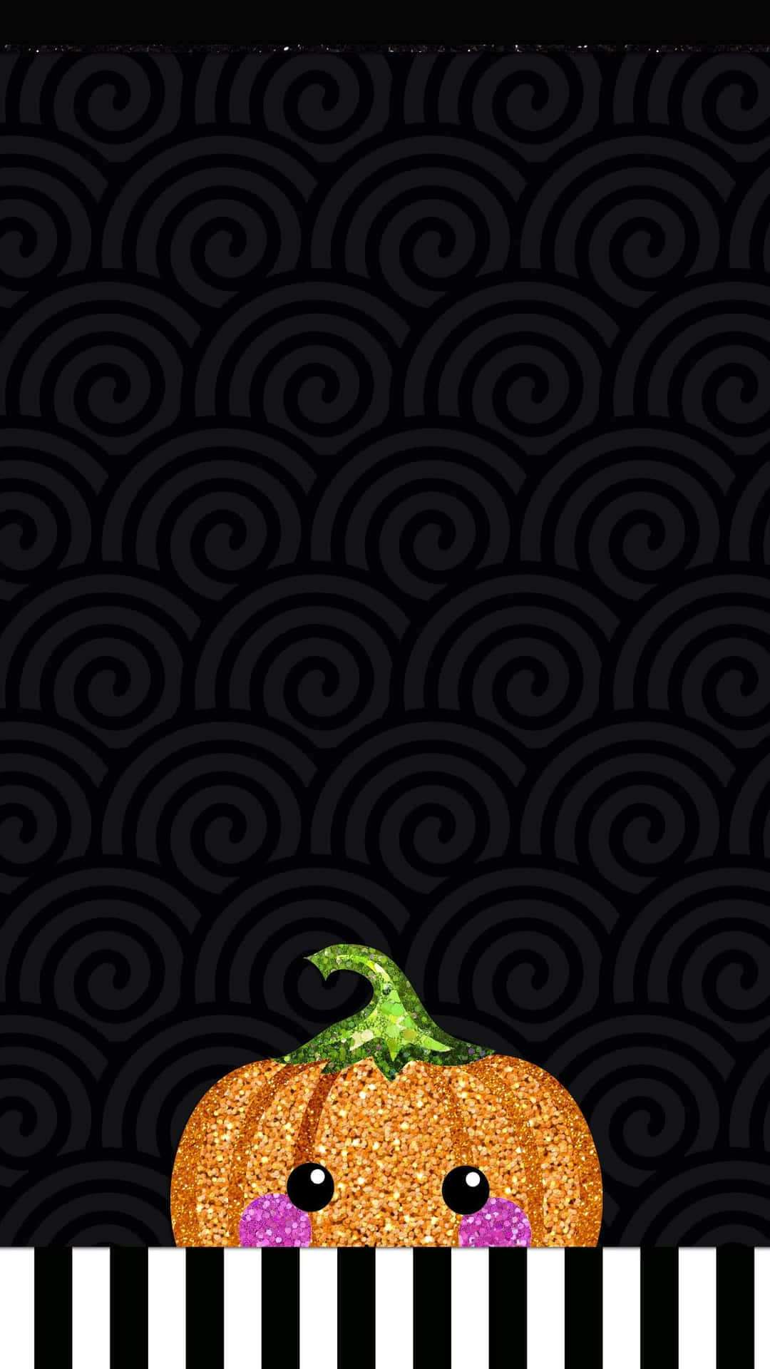 glittery pumpkinon, swirlsand stripes, orange pumpkin, Full HD Phone Wallpaper