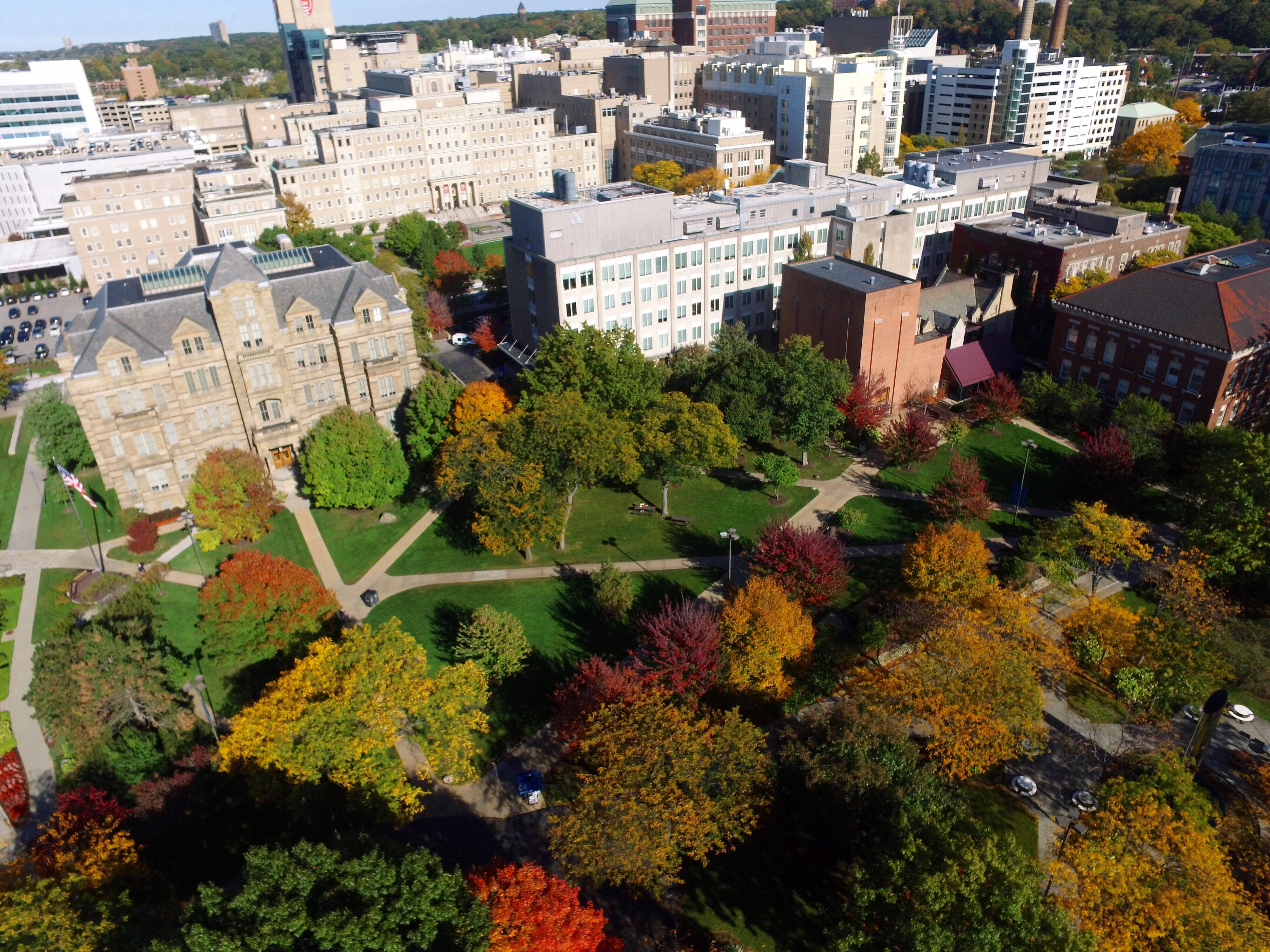 Case Western Reserve University, campus, aerial view, 4K Desktop Wallpaper