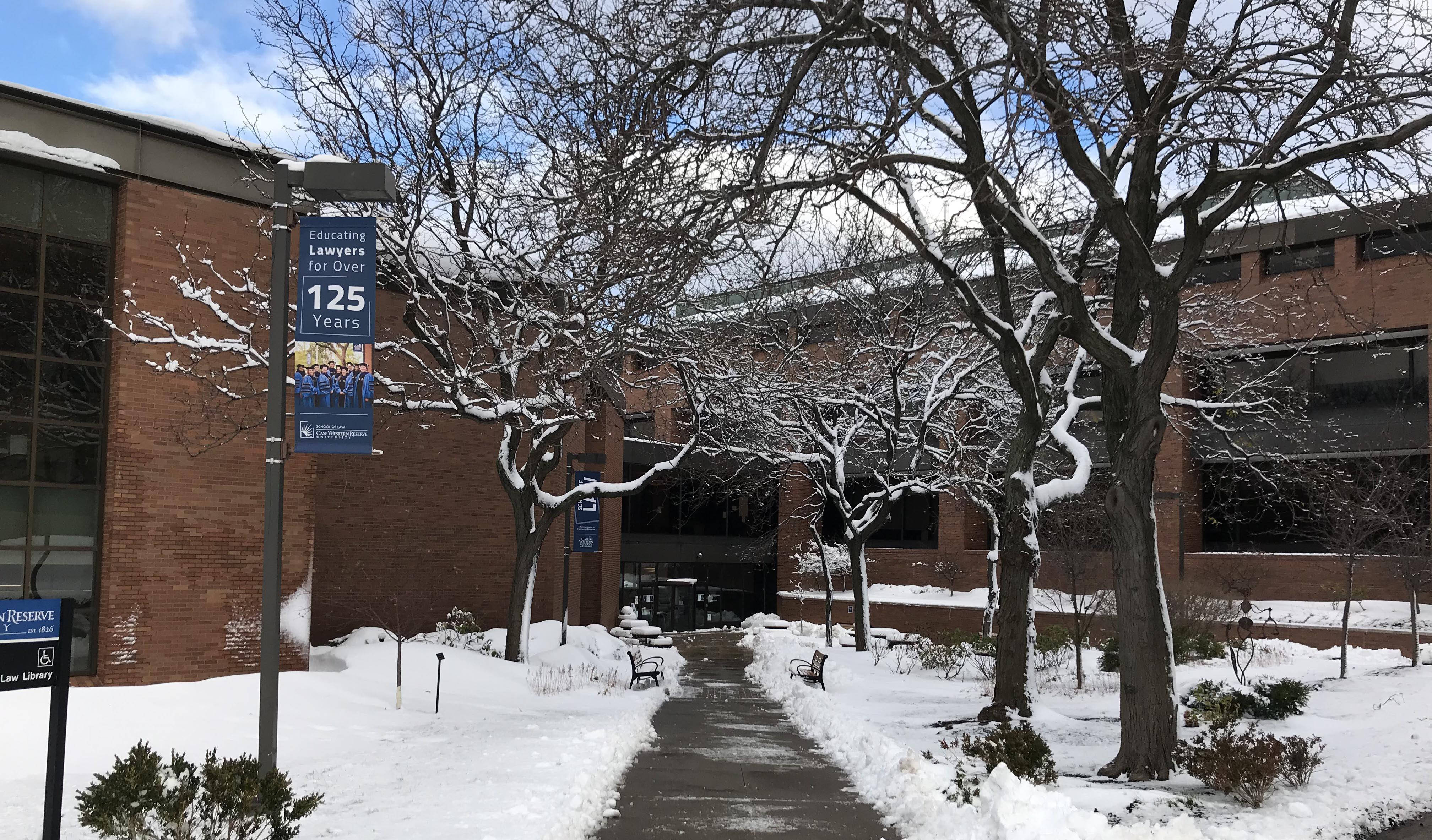 Case Western Reserve University, winter, snow, 4K Desktop Wallpaper