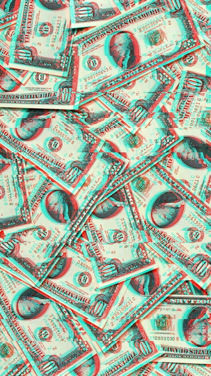 $100 bills, cyan magenta color filter, online earnings, HD Phone Wallpaper