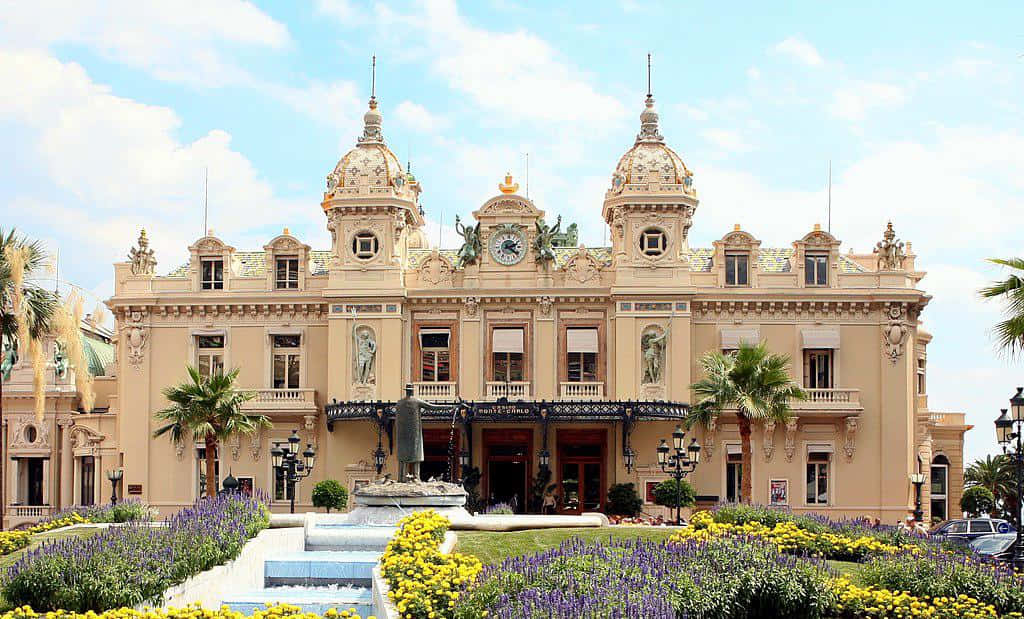 Casino De Monte Carlo, ornate domes, clock tower, SD Desktop Wallpaper
