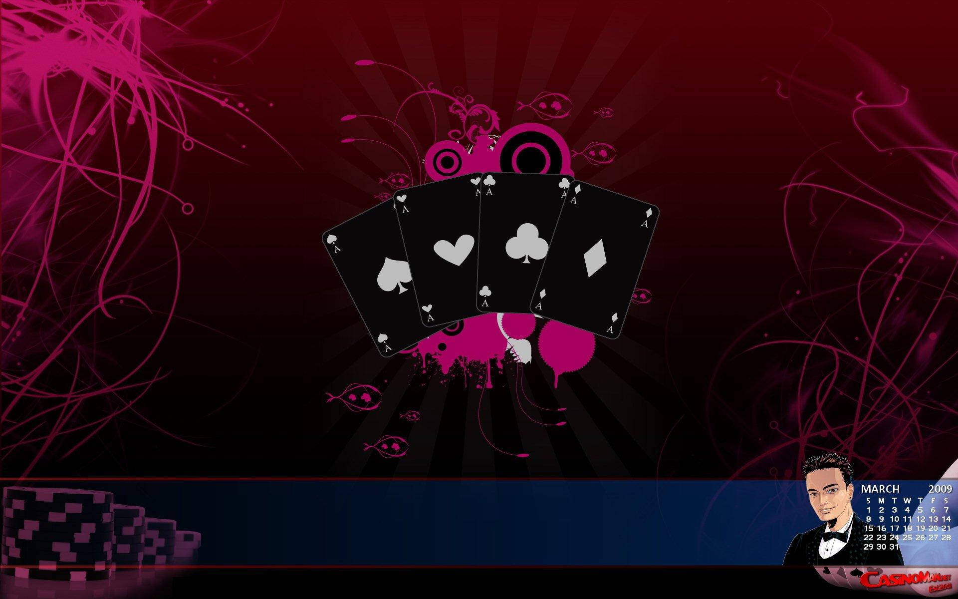 black playing cards, dark red background, pink abstract swirls, Full HD Desktop Wallpaper