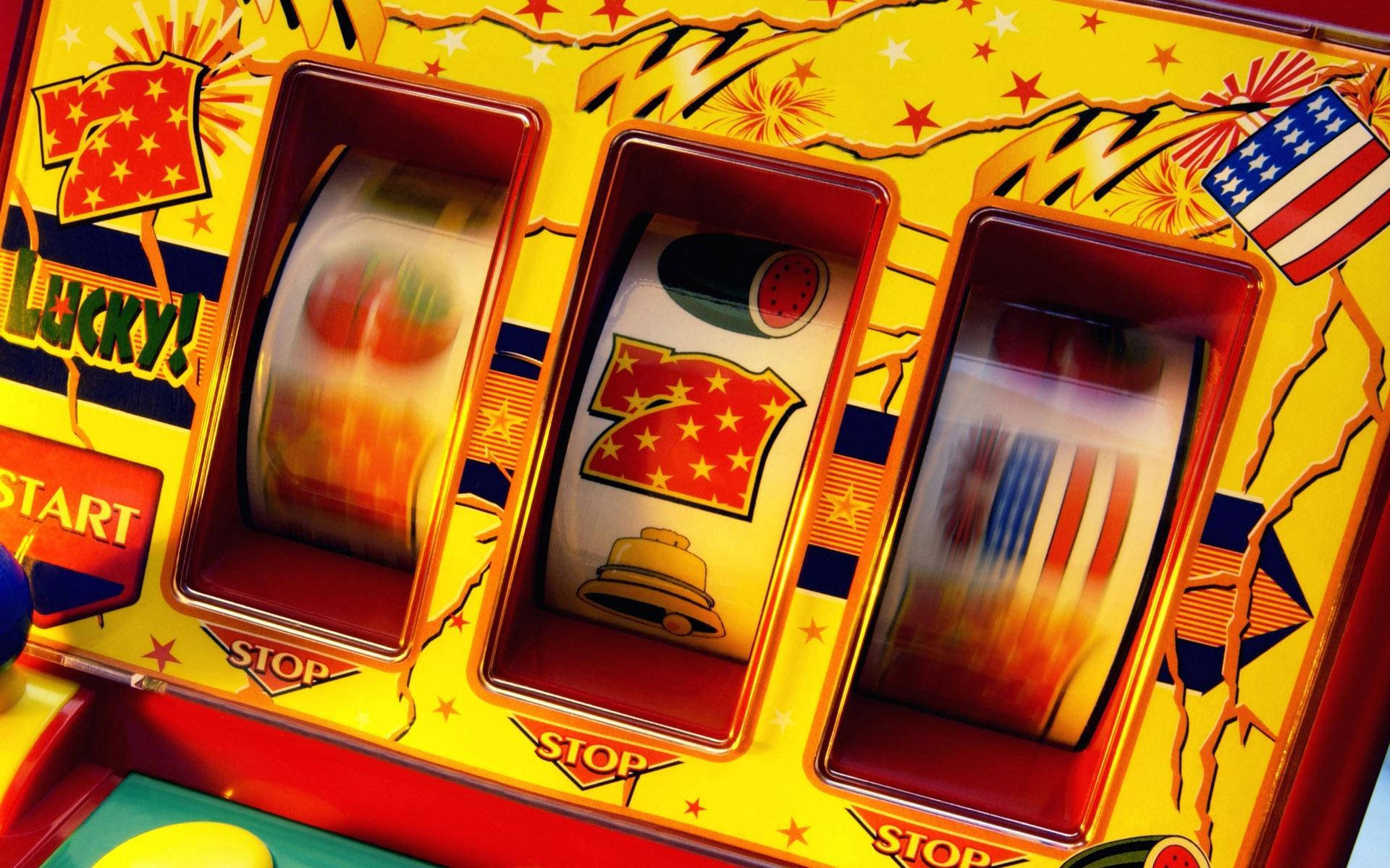 slot machine, spinning reels, lucky sevens, Full HD Desktop Wallpaper