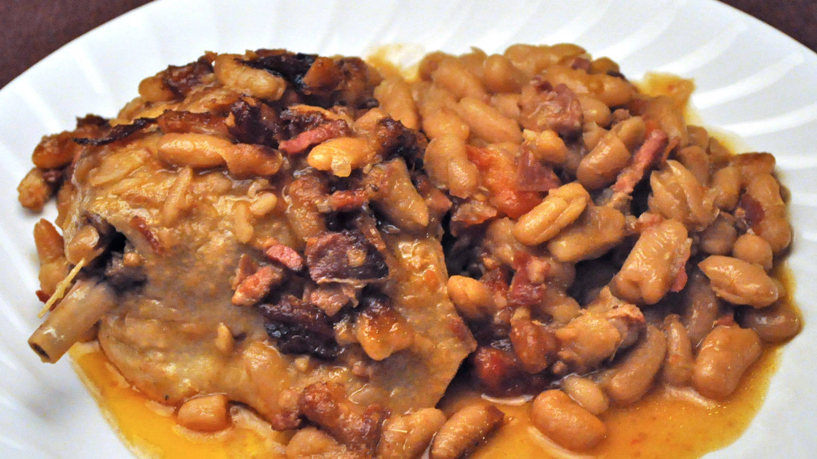 Cassoulet, duck confit, white beans, HD Desktop Wallpaper
