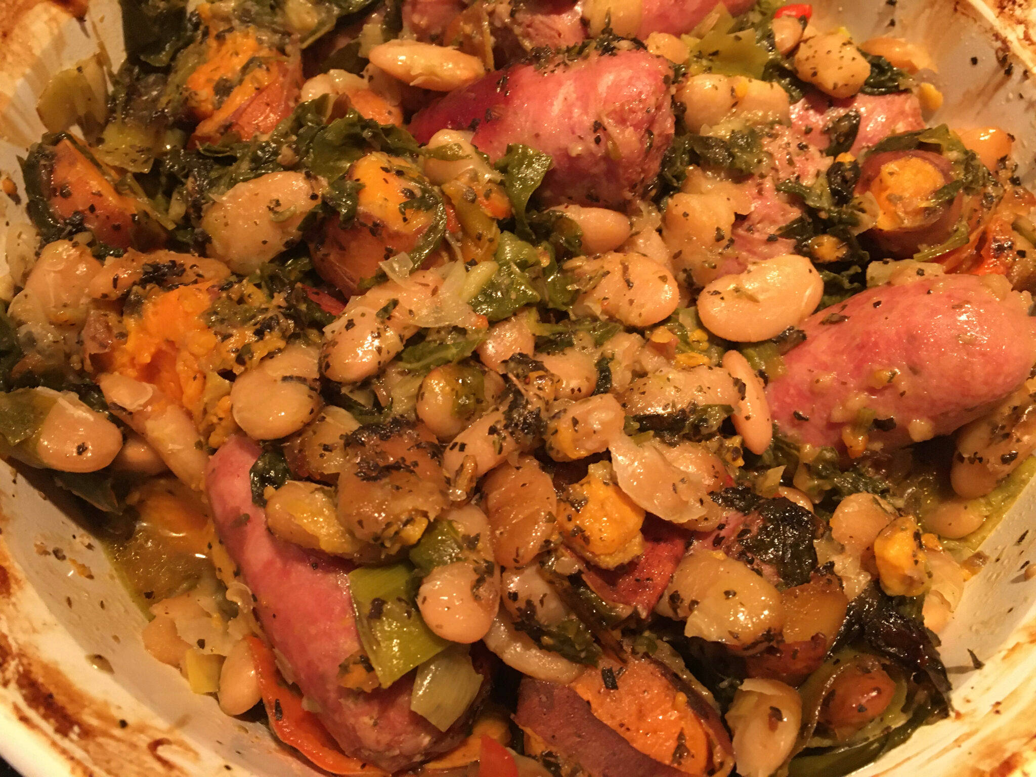 Cassoulet, white beans, collard greens, Full HD Desktop Wallpaper