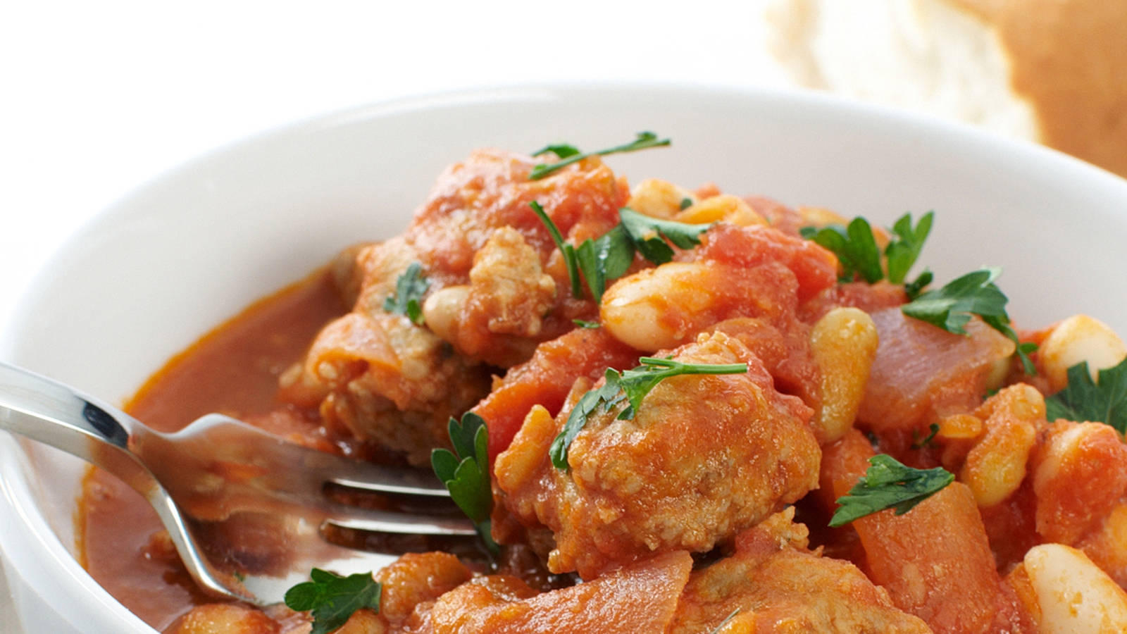 chicken cassoulet, tomato-based stew, meatballs, HD Desktop Wallpaper