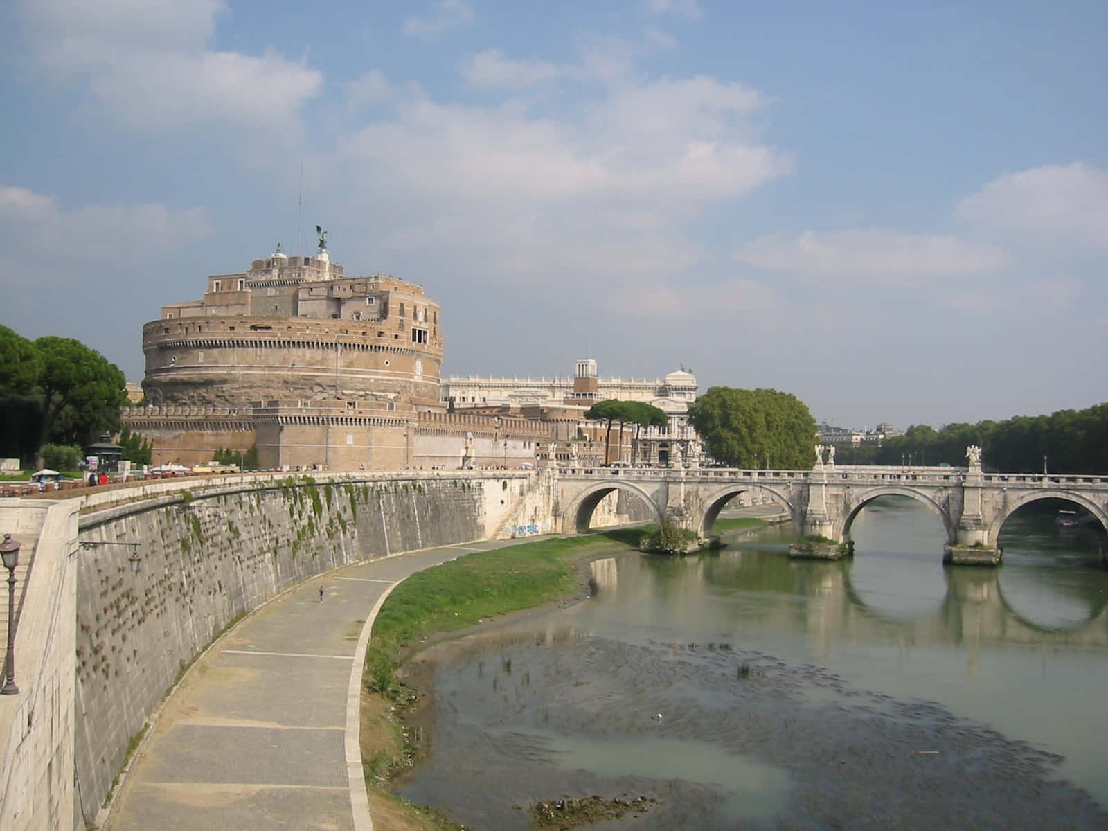 Castel Santangelo, river, stone bridge, HD Desktop Wallpaper
