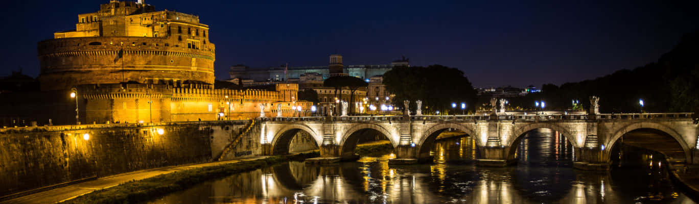 Castel Santangelo, Ultra Wide, stone bridge, HD Desktop Wallpaper