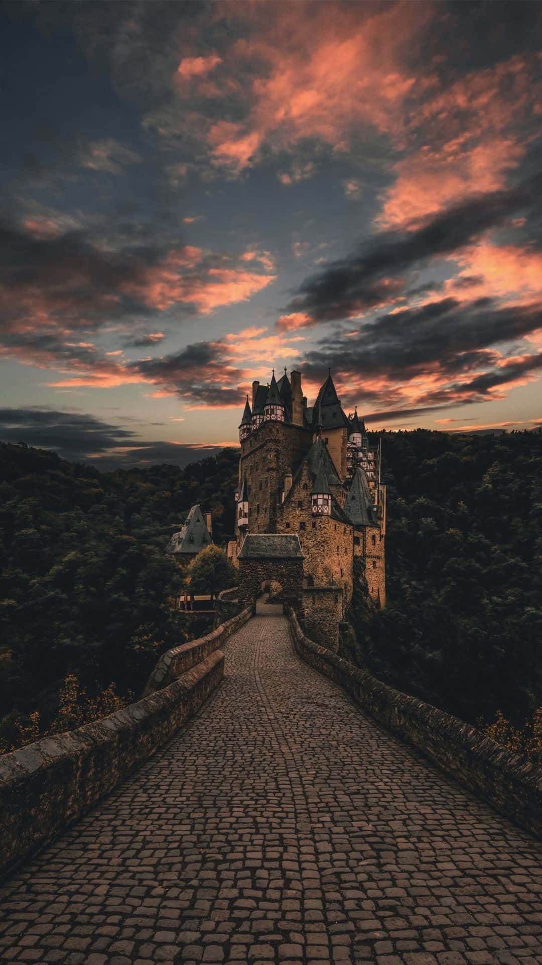 castle, cobblestone bridge, medieval castle, Full HD Phone Wallpaper
