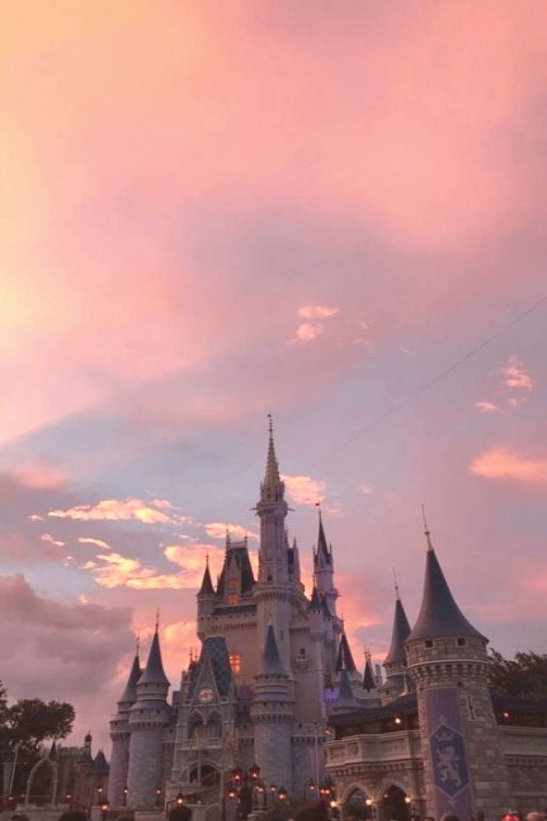 Castle Aesthetic, pink, orange, HD Phone Wallpaper