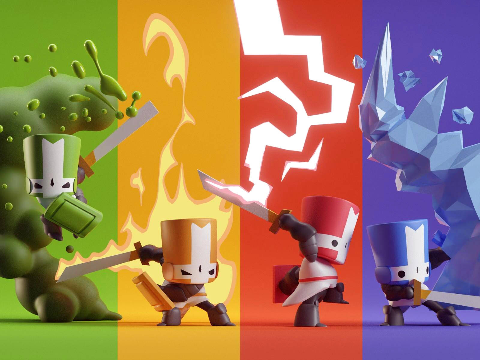 Castle Crashers, knights, 3D, HD Desktop Wallpaper
