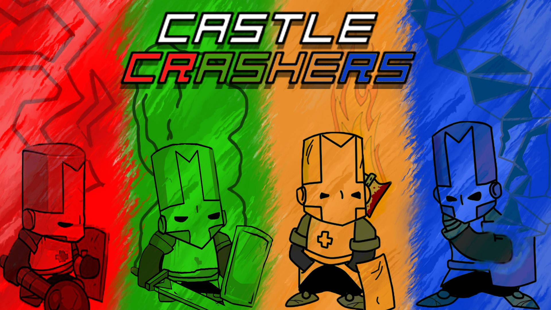 Castle Crashers, knights, red, Full HD Desktop Wallpaper