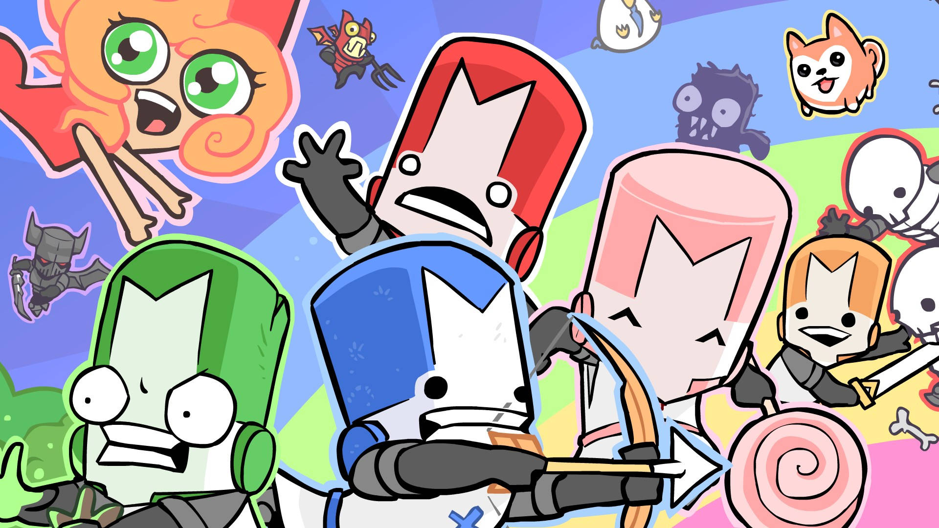 Castle Crashers, pastel colors, cartoon characters, Full HD Desktop Wallpaper