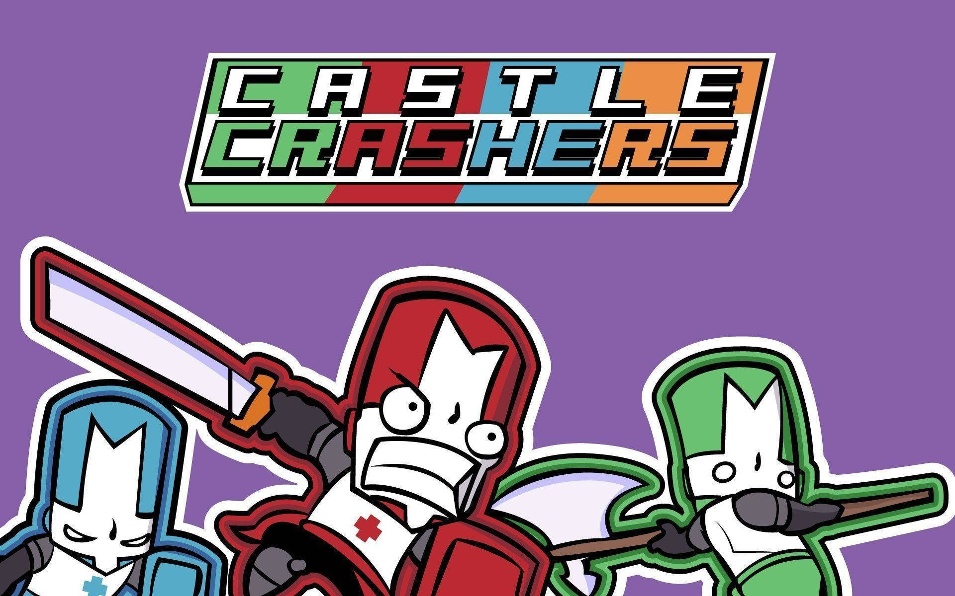 Castle Crashers, knights, purple, Full HD Desktop Wallpaper