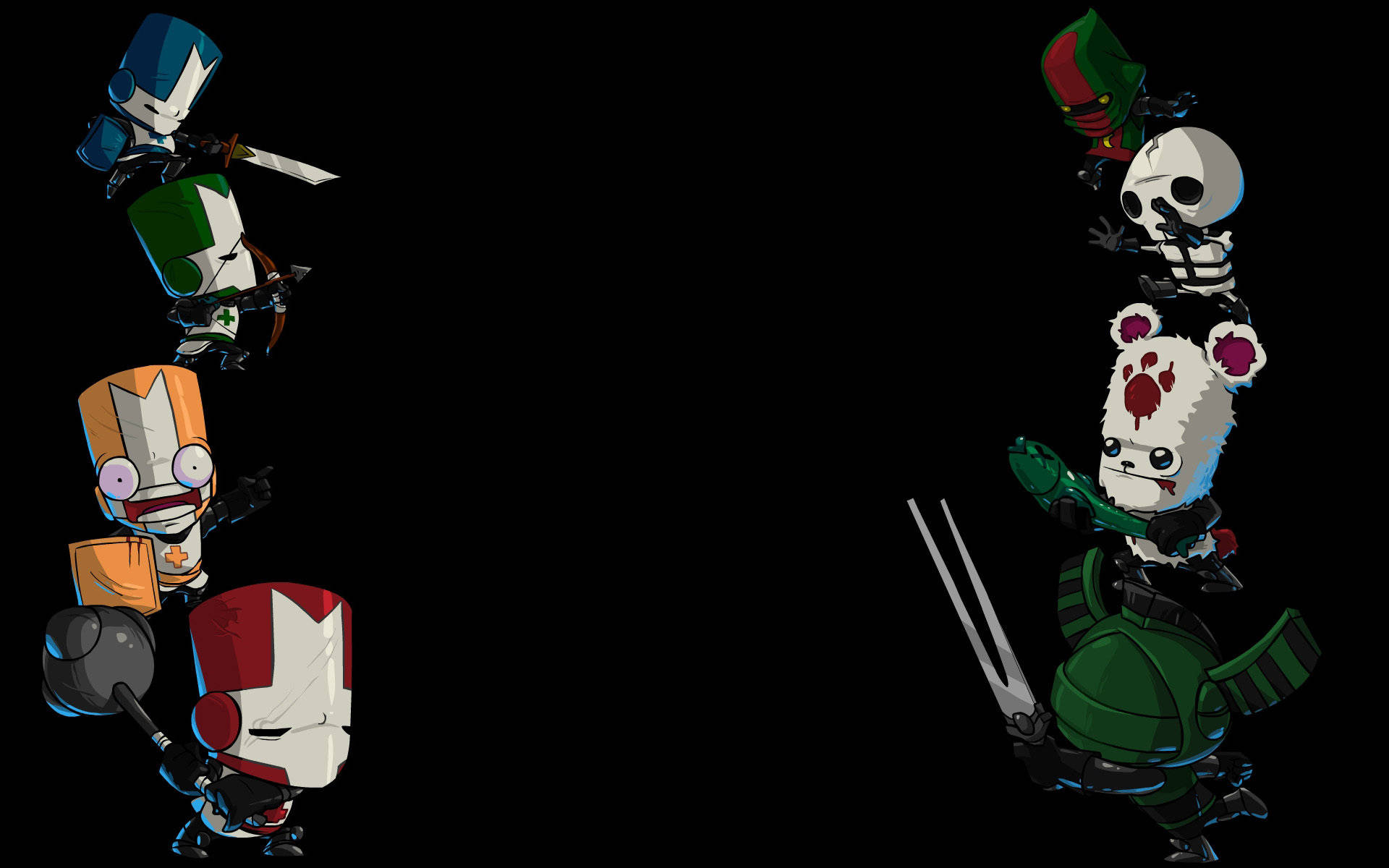 Castle Crashers, knights, enemies, Full HD Desktop Wallpaper