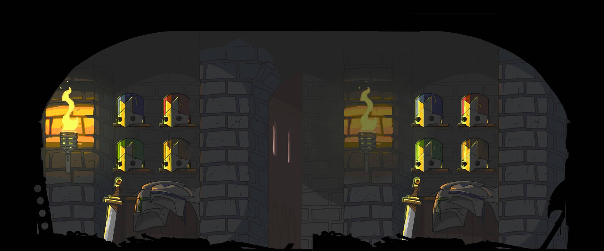 Castle Crashers, stained glass, flickering torches, Full HD Desktop Wallpaper