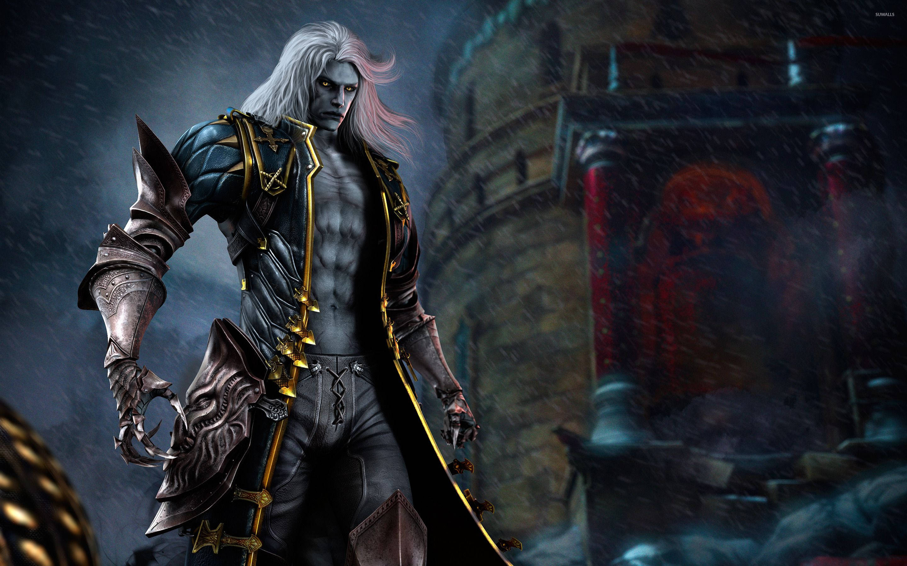Castlevania, Alucard, stormy rain, 2K Desktop Wallpaper